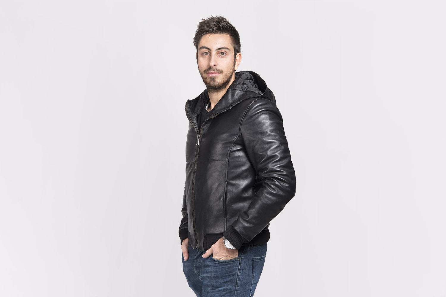 Scully Giacca Da Uomo In Pelle Di Agnello Occidentale - Blazer Nero Con Due Bottoni, Tasche Con Patta E Spacco Posteriore